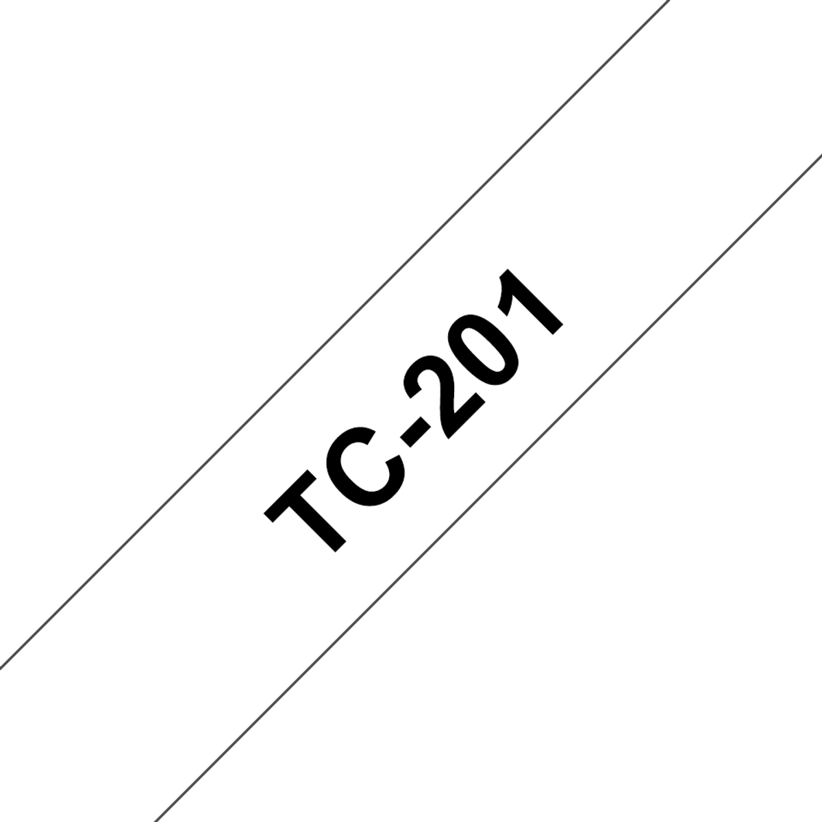 TC201 12mm Black on White Ribbon