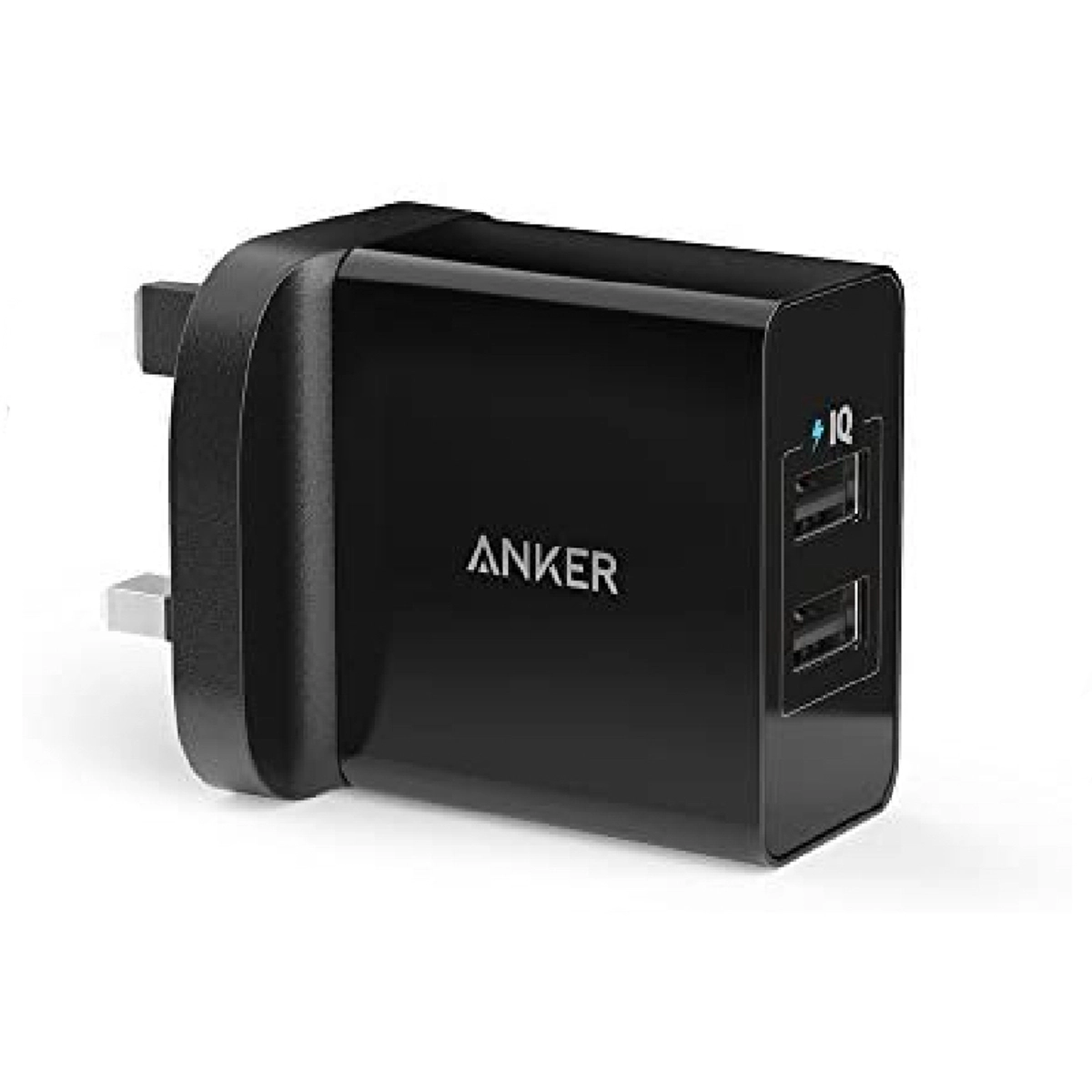 24W wall charger 2-Port UK Black