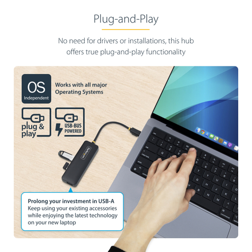 4-Port USB-C Hub 5Gbps Bus Powered