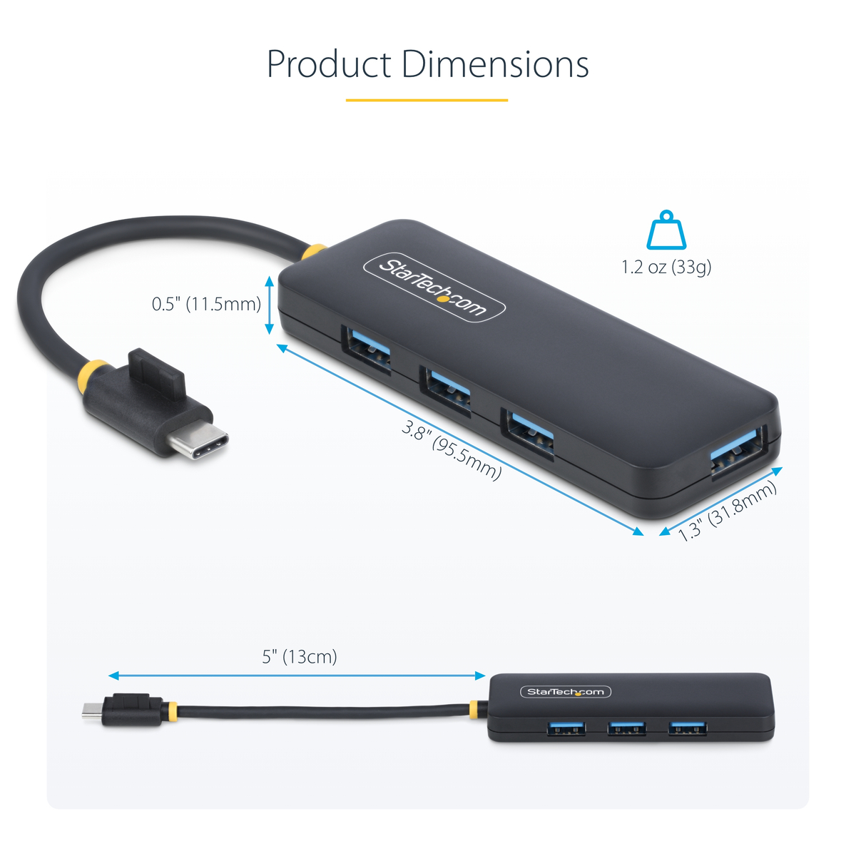 4-Port USB-C Hub 5Gbps Bus Powered