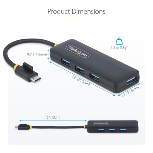4-Port USB-C Hub 5Gbps Bus Powered