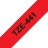 TZE441 18mm Black On Red Label Tape