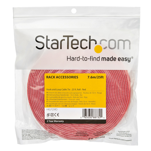 Cable - Hook and Loop - 25ft. - Red