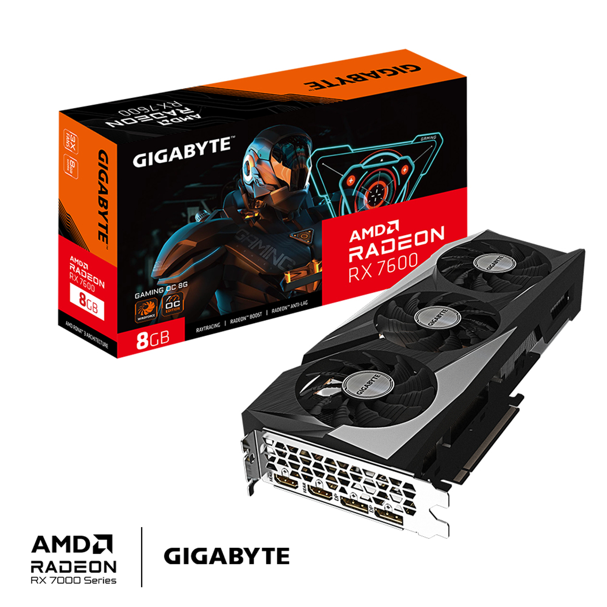 GPU AMD Radeon RX7600 GAMING OC 8GB Fan