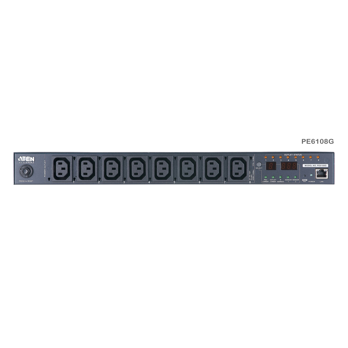 1U PDU 10A 8xC13 PDU Metered