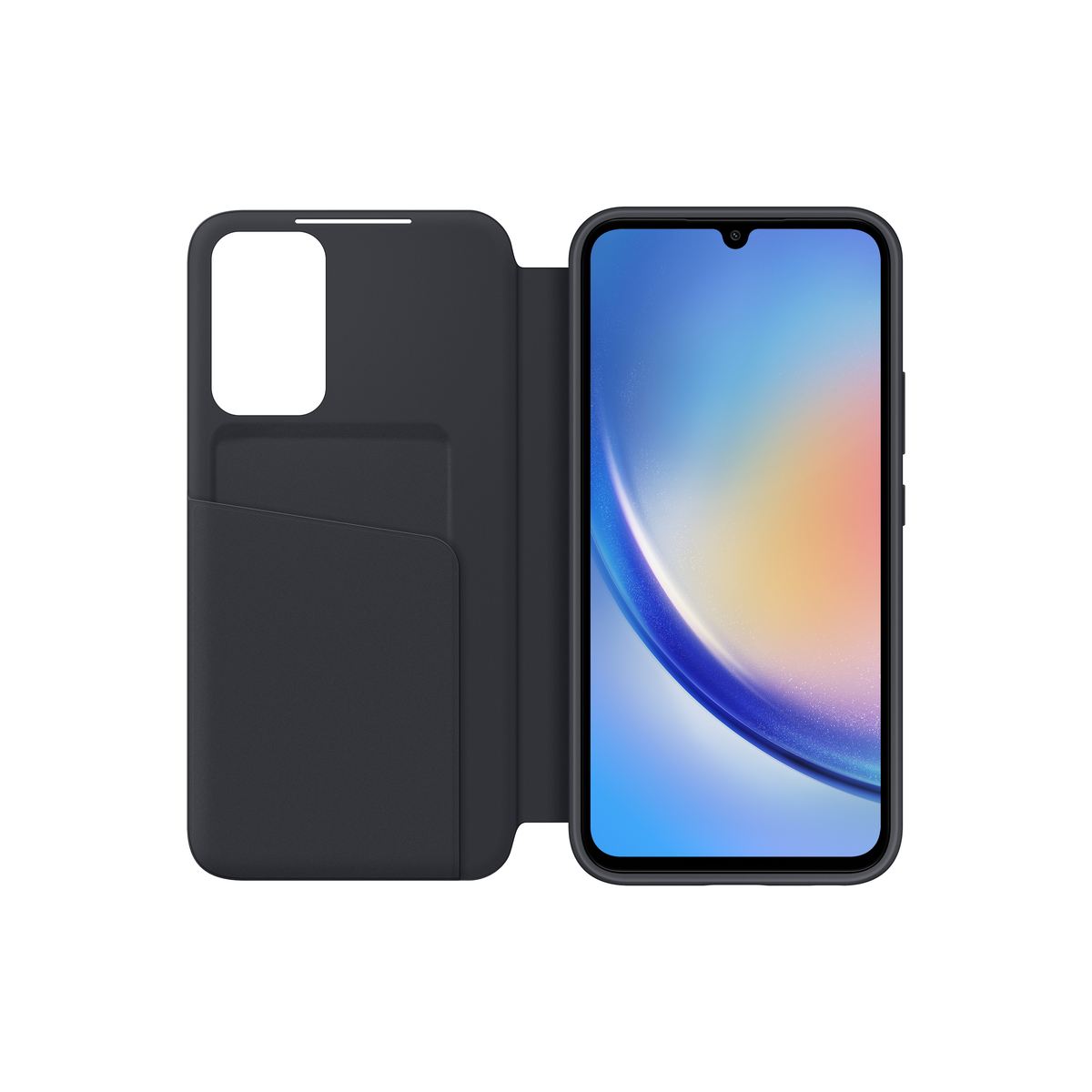 Flip cover case card slot notif window