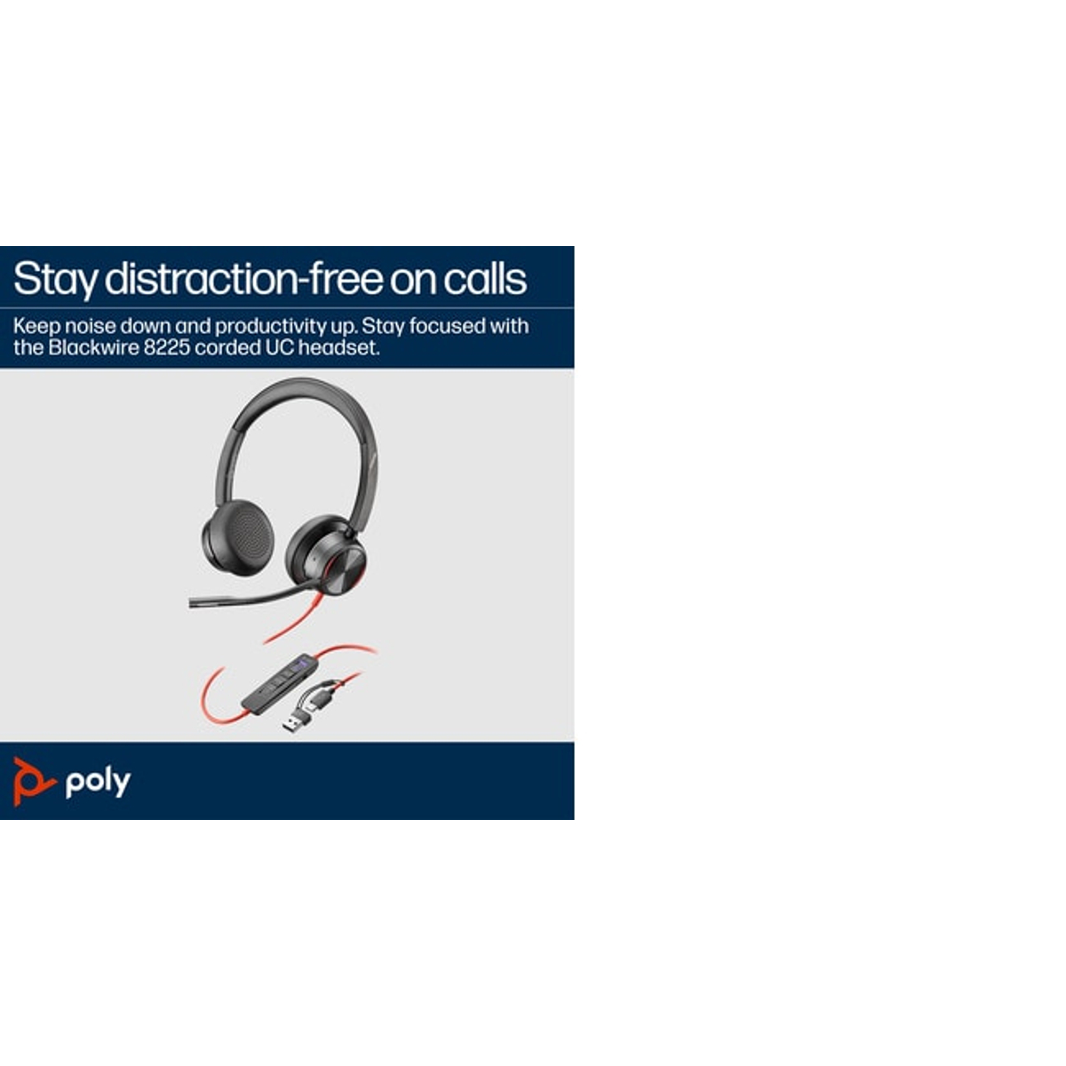 Poly BW 8225 Stereo -M USB-C HS +USB-C/A