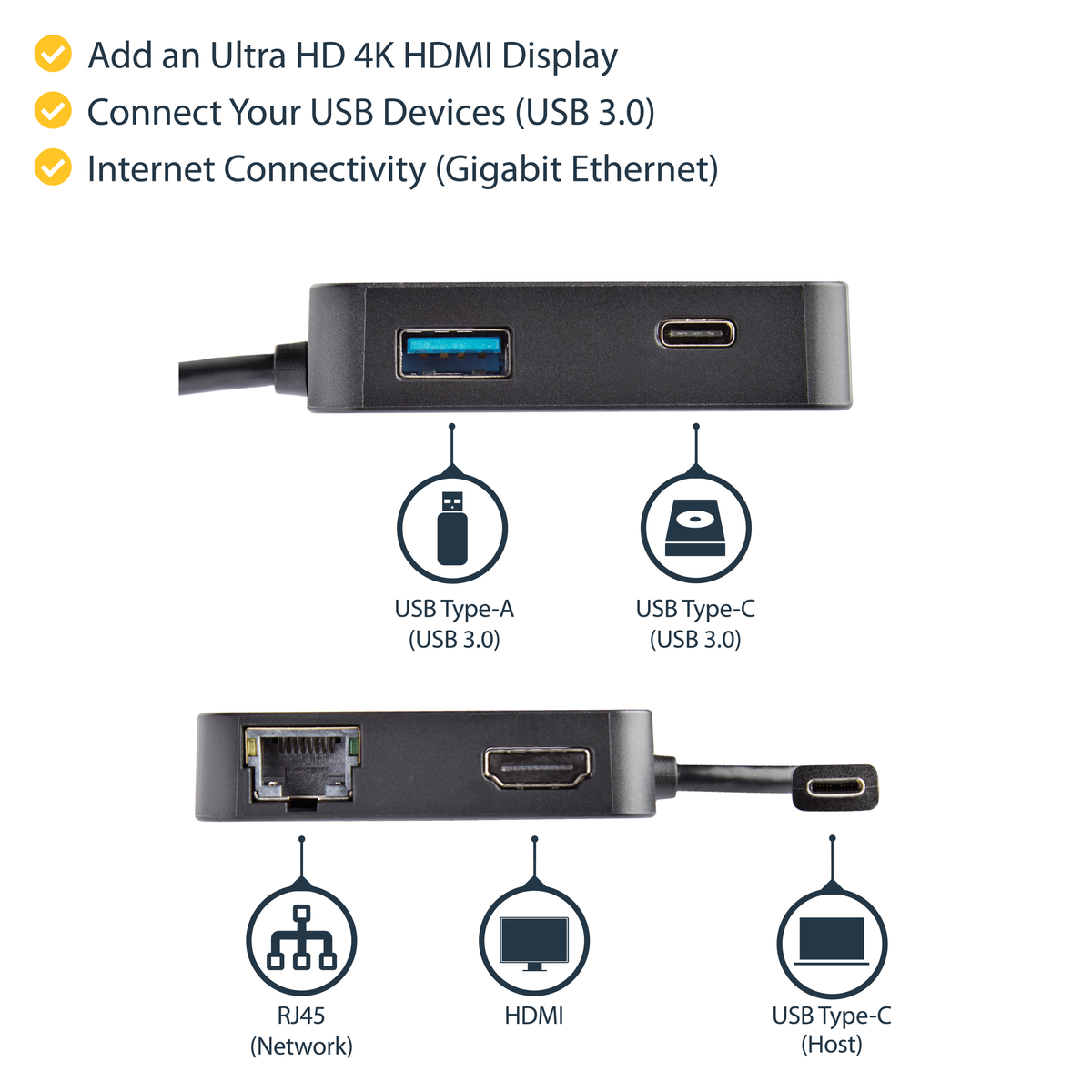 USB C Multiport Adapter HDMI USB 3.0 Gb