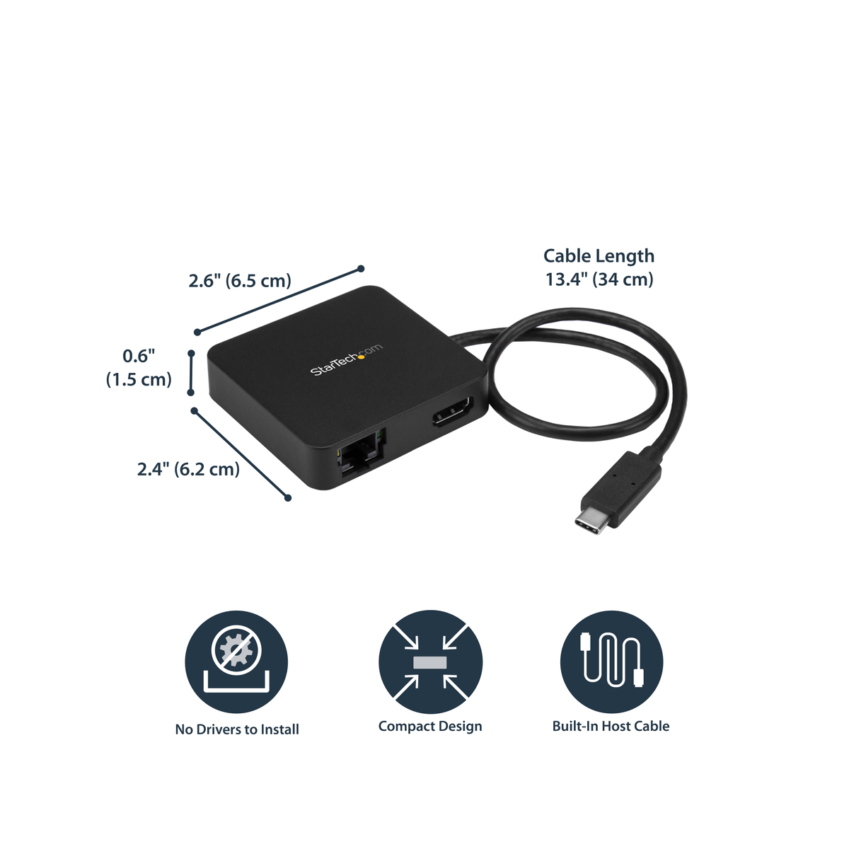 USB C Multiport Adapter HDMI USB 3.0 Gb