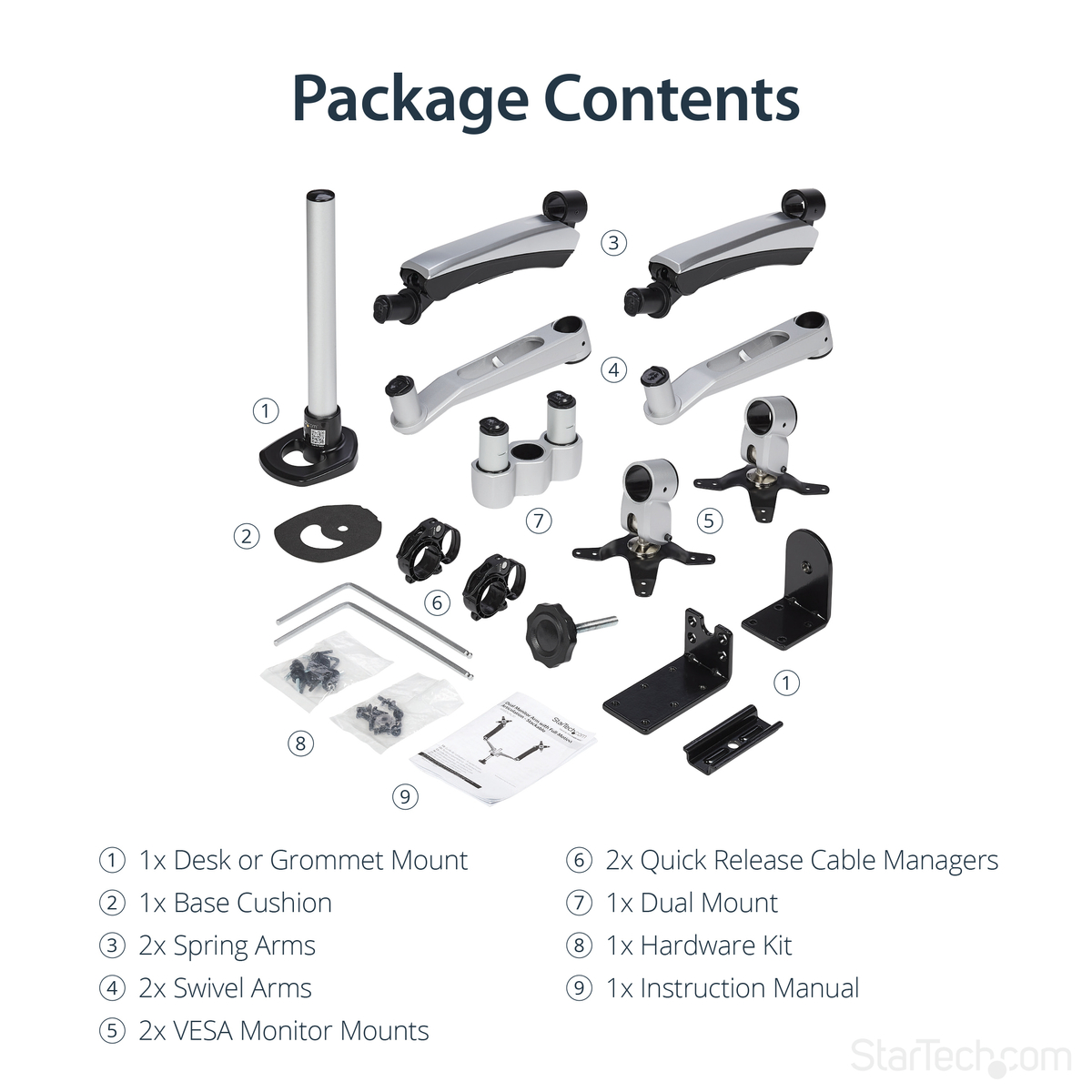 Dual Monitor Mount with Full-Motion Arms