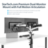 Dual Monitor Mount with Full-Motion Arms