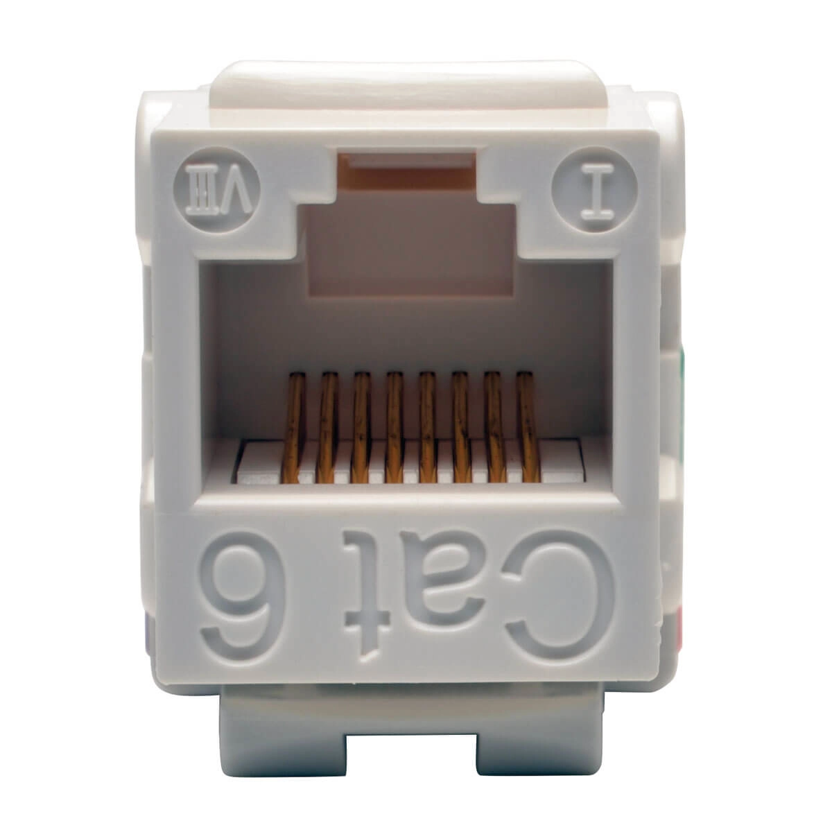 Cat6/5e White Wallplate Keystone Jack. P