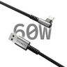 Unite Right Angle USB-C USB-A 2.0 1m Blk