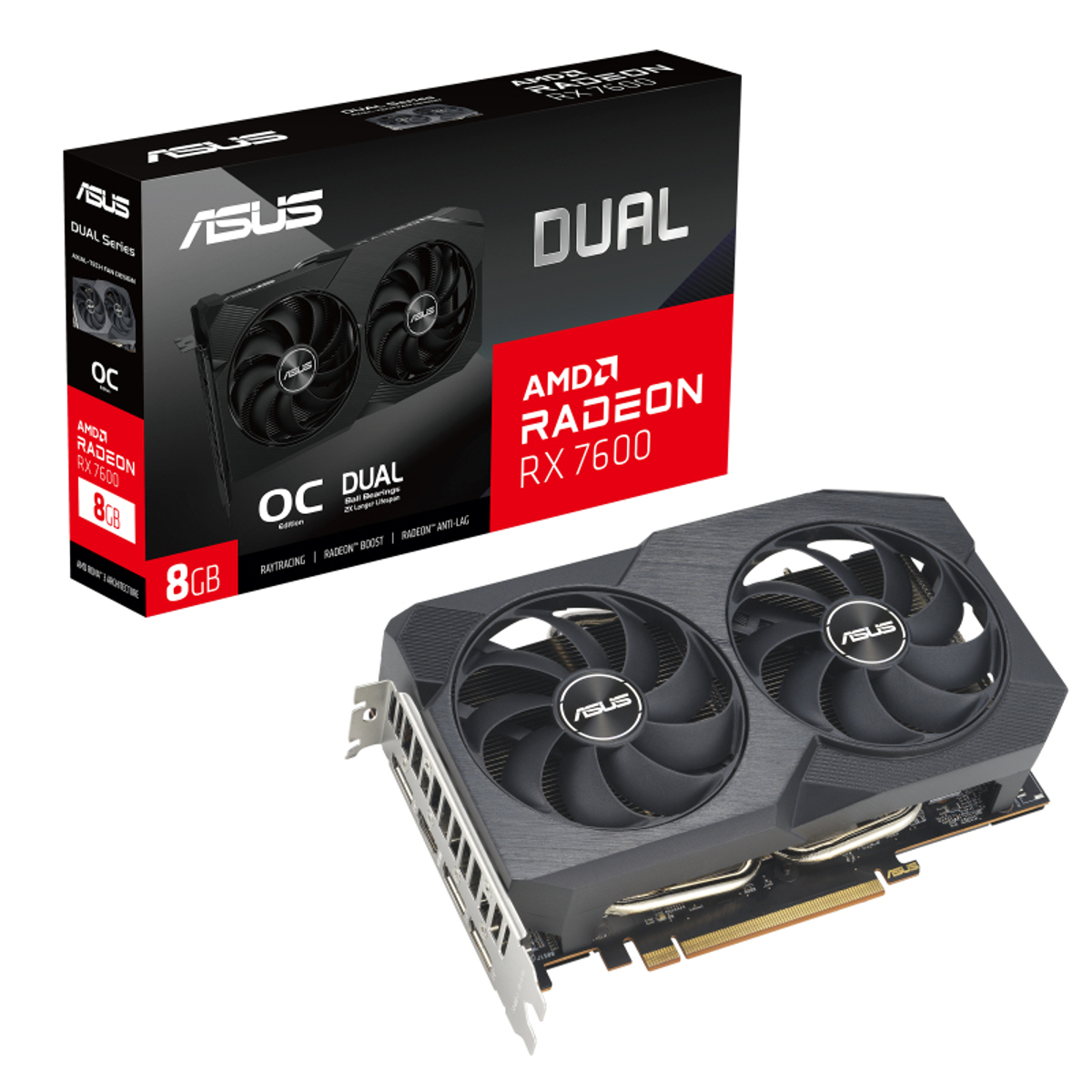 GPU AMD Dual RX7600 O8G V2 Fan