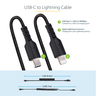 USB C To Lightning Cable 1m/3ft Coiled