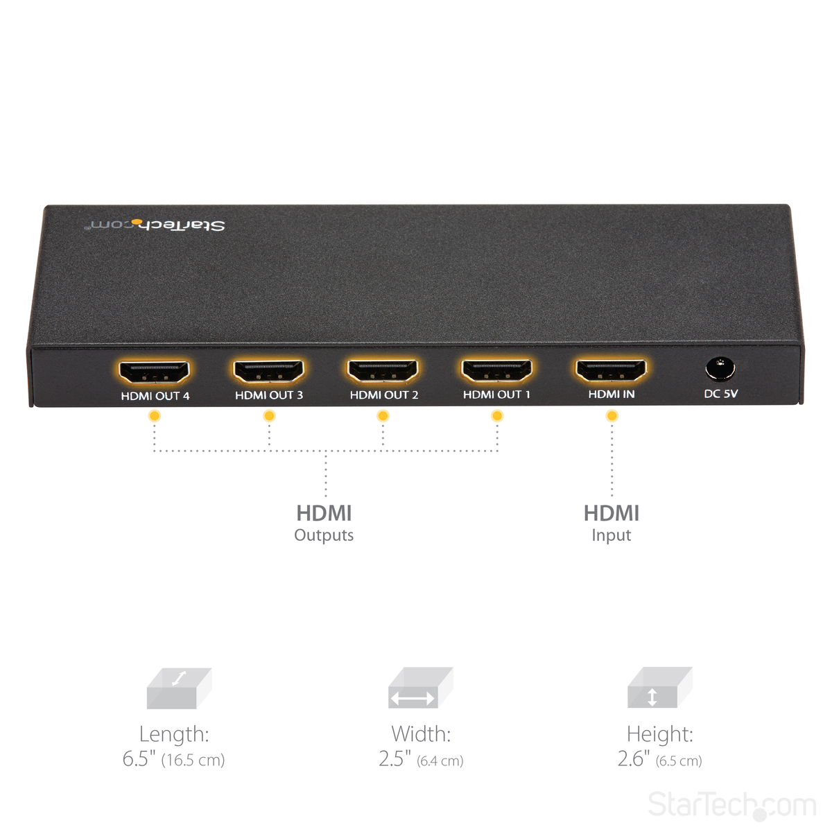 HDMI Splitter - 4 Port - 4K 60Hz