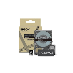 Epson, 6BWJ White on Matte Black Tape 24mm