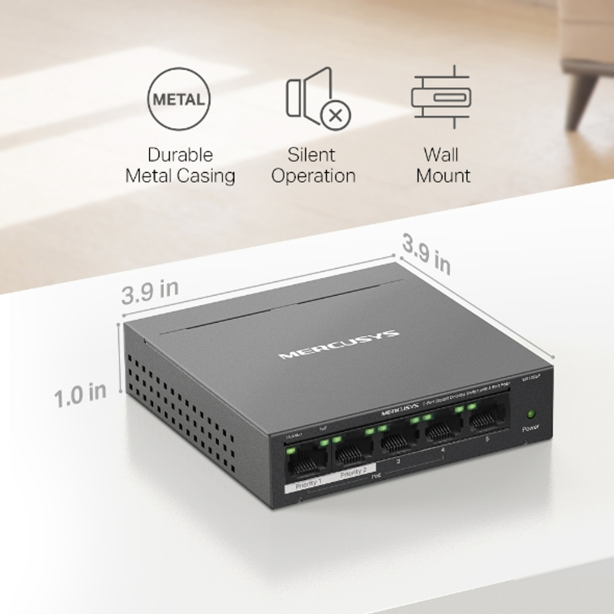 5-Port Gigabit  Switch With 4-Port PoE+