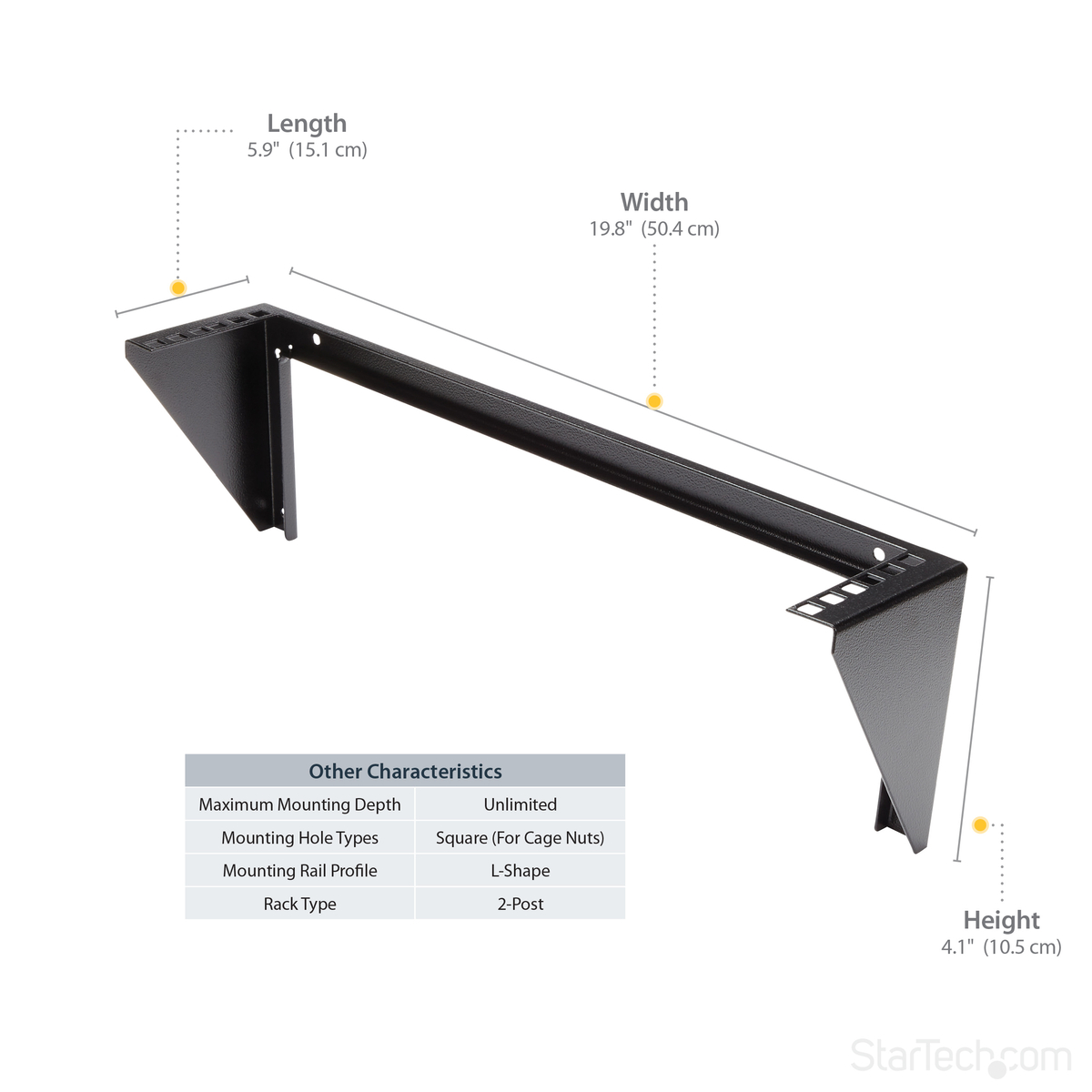 2U 19in Steel Vertical WM Rack Bracket