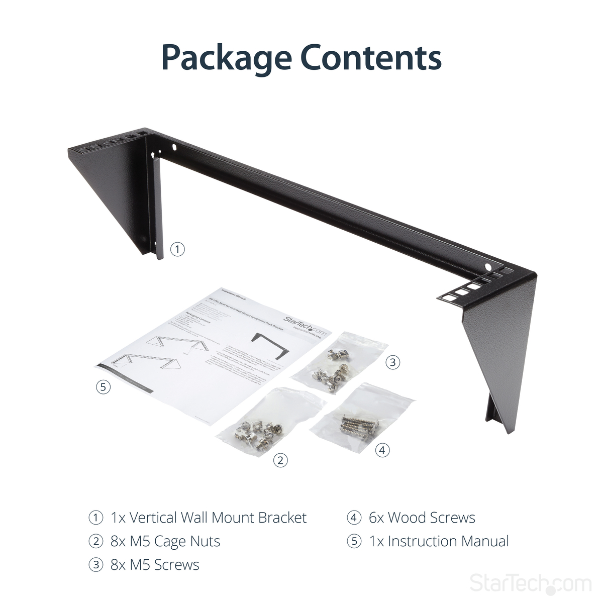 2U 19in Steel Vertical WM Rack Bracket