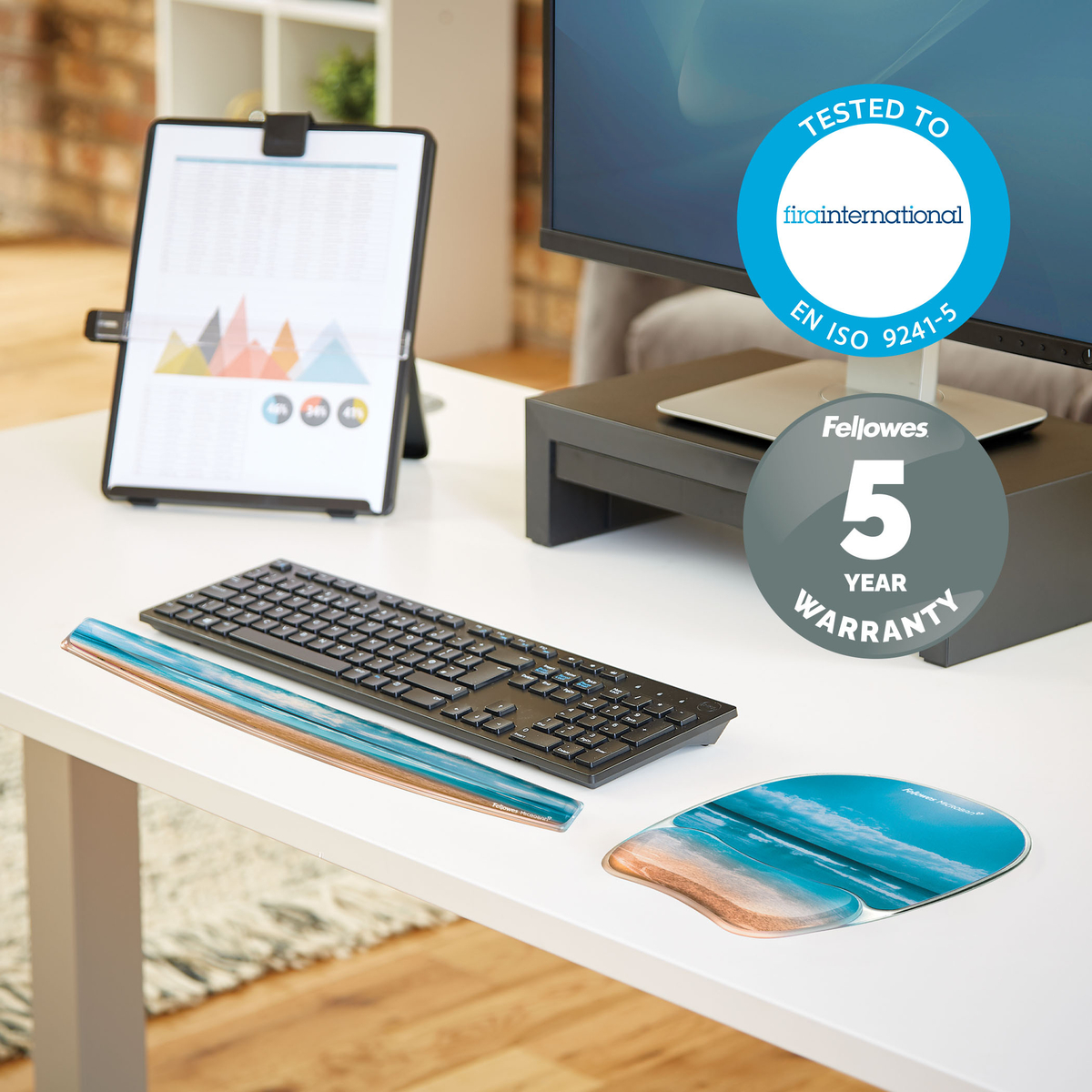 Mouse Pad Wrist Rest Microban Sandybeach