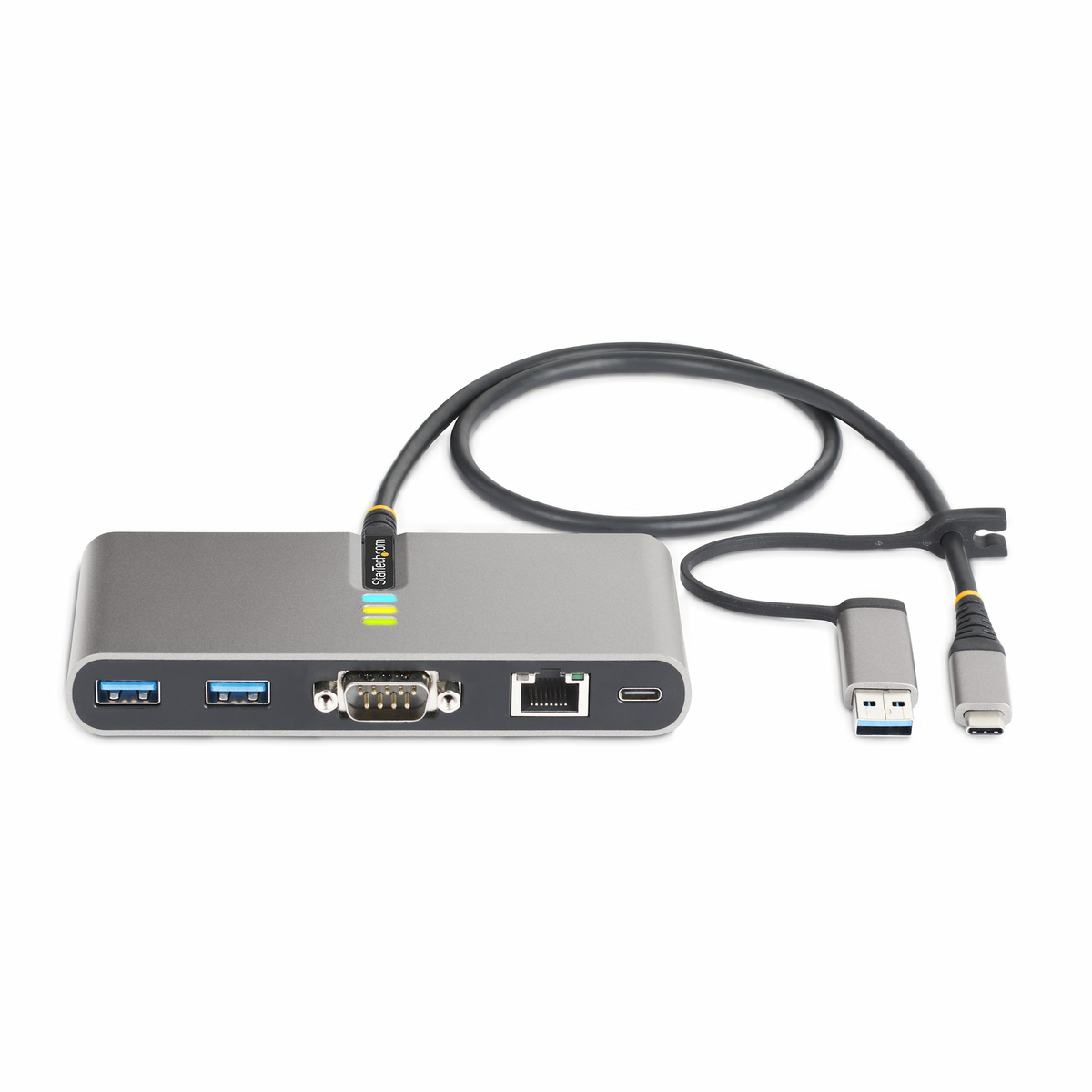 2-Port USB-C/USB-A Hub - GbE and RS232