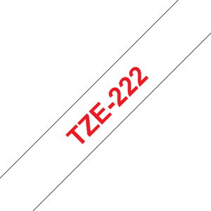 Brother, TZE222 9mm Red On White Label Tape