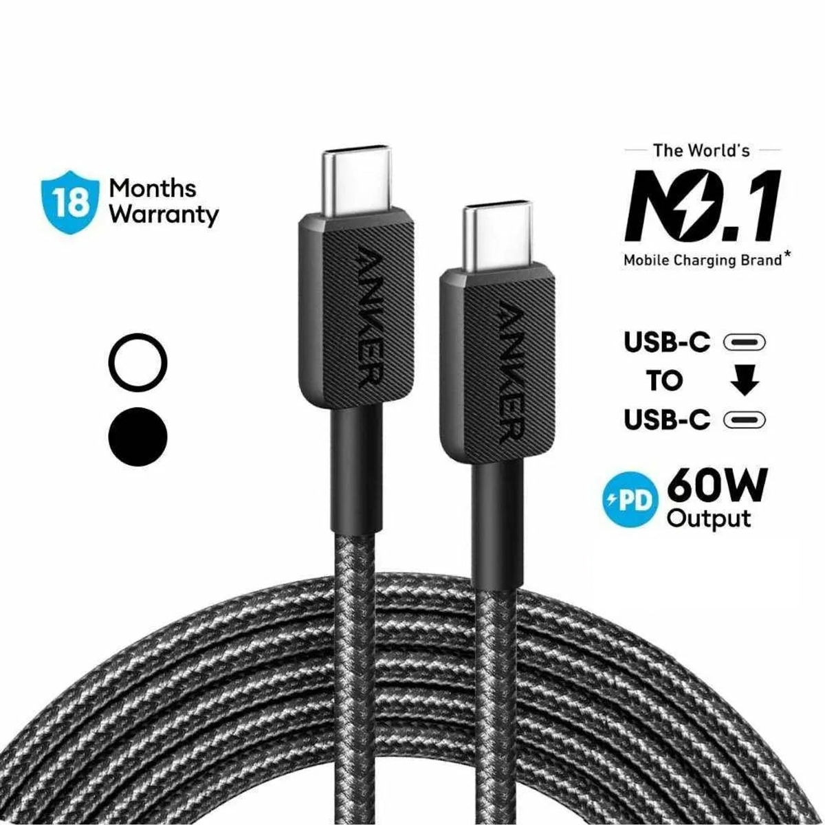 322 USB-C-USB-C Cable 6ft B2B White