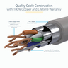1m Gray Cat6a Ethernet Cable - STP