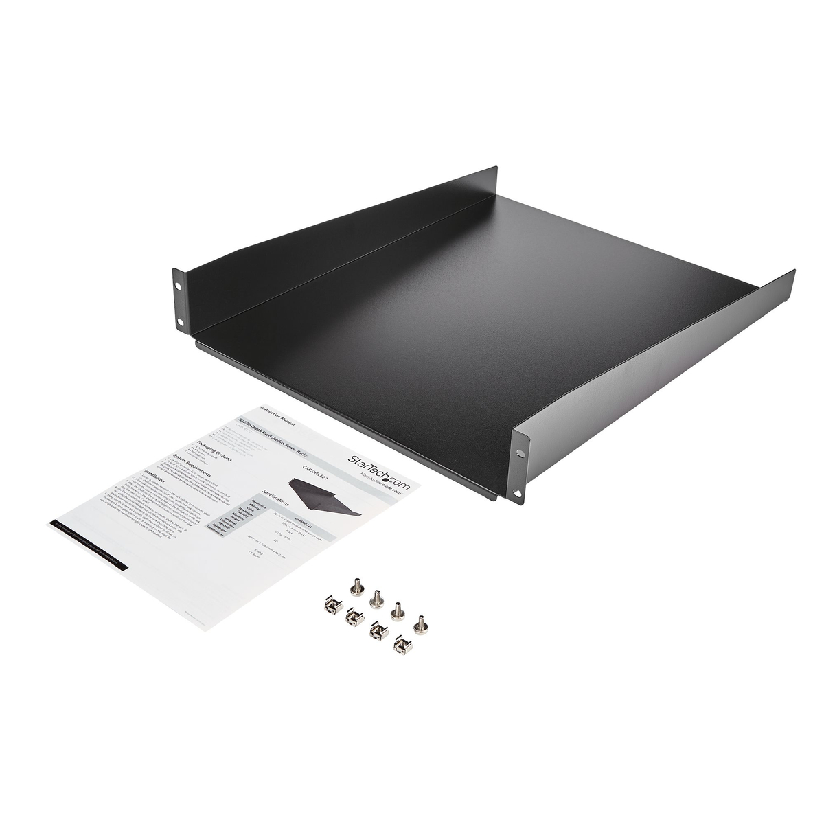 2U Fixed Rack Mount Shelf - 50lbs / 22kg