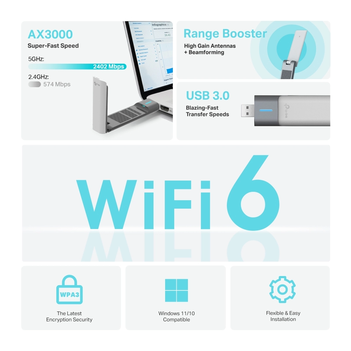 AX3000 High Gain Wireless USB Adapter