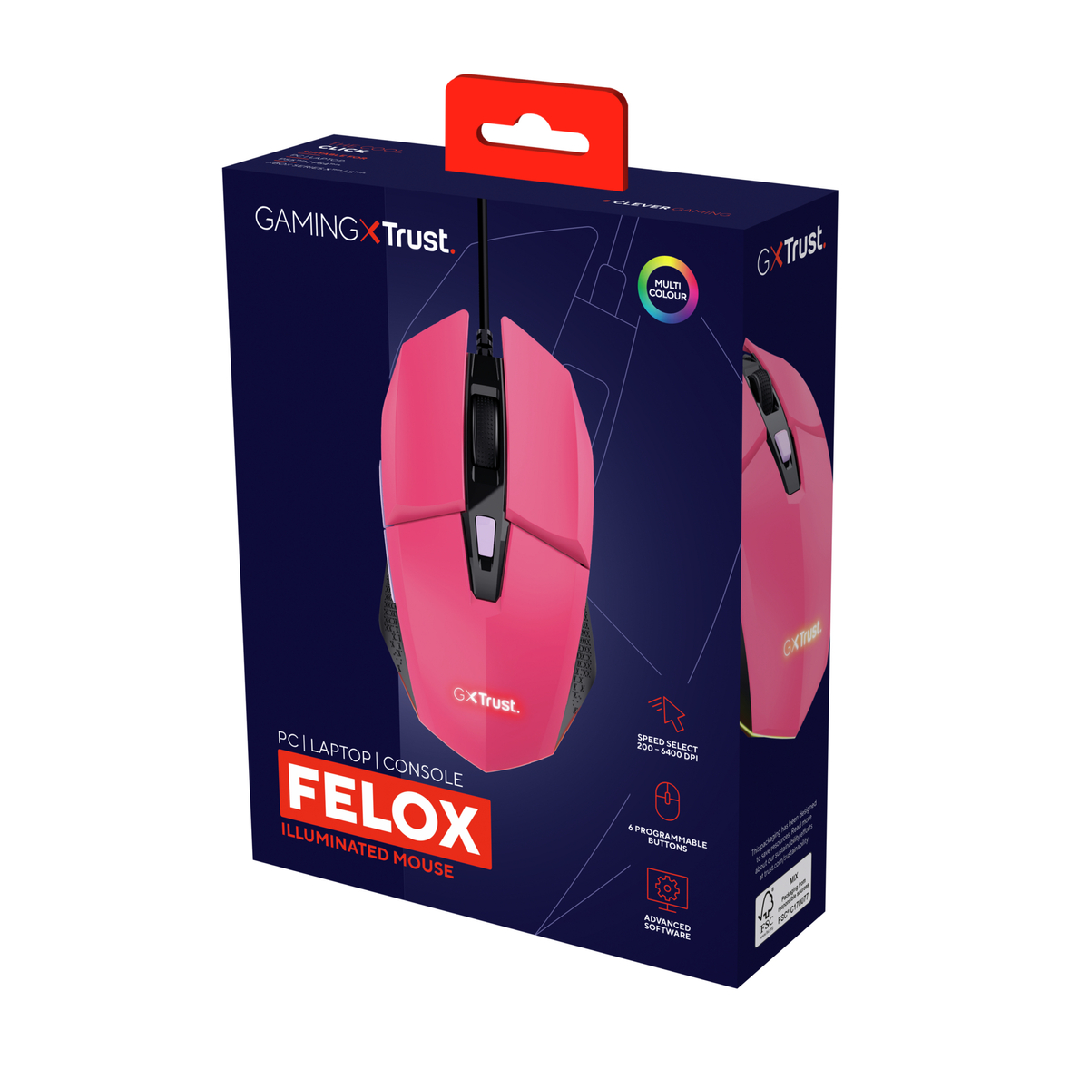 GXT109P Felox Gaming Mouse Pink