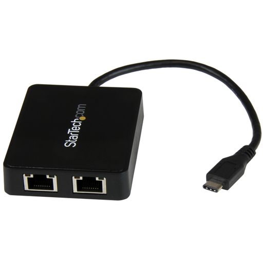 Dual USB-C to GbE Adapter w/ USB port