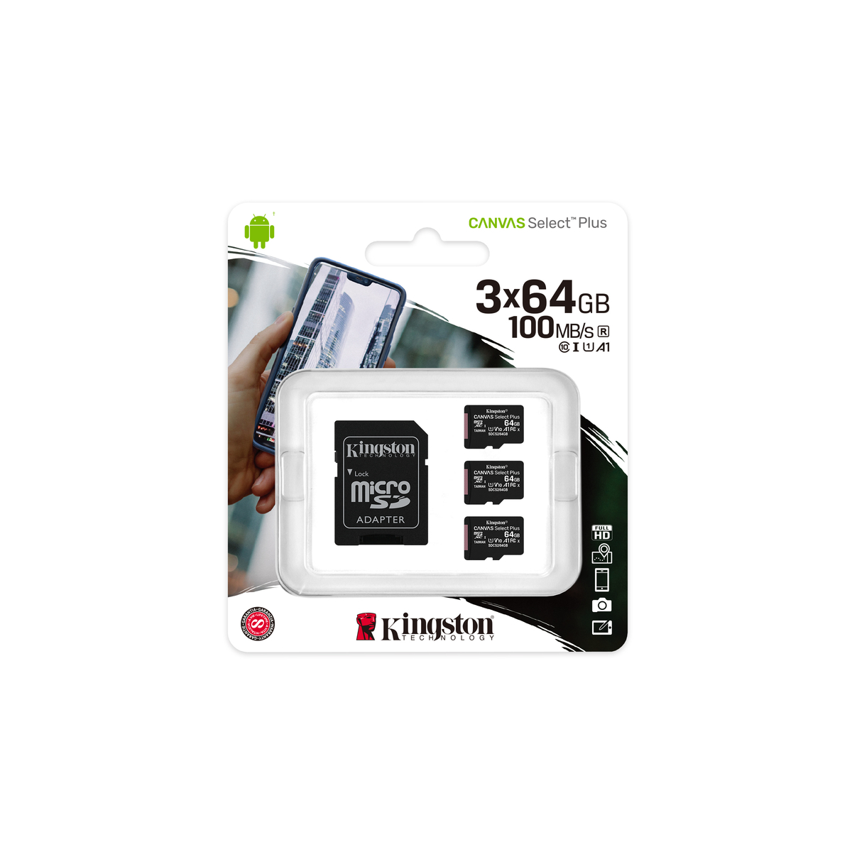 FC 64GB CS Plus C10 A1 M-SD HC 3 Pack&AD