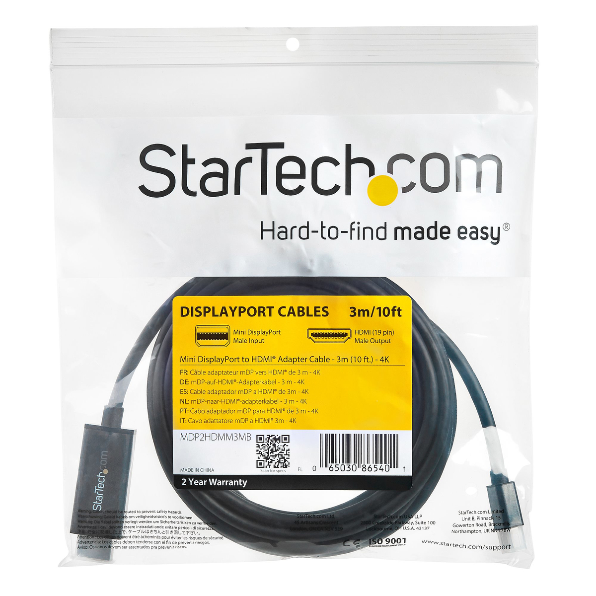 mDP to HDMI Adapter Cable - 3 m - 4K30