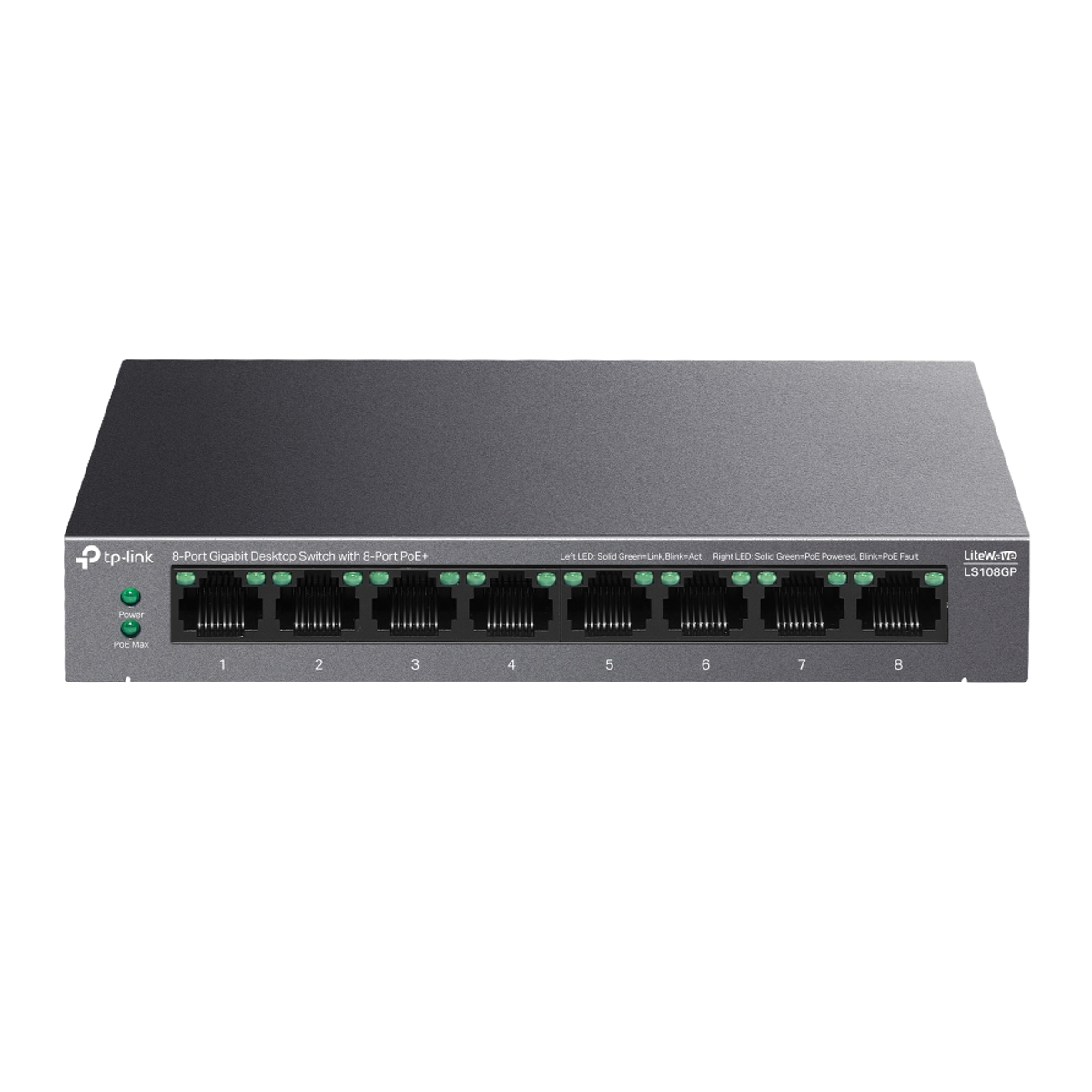 8-Port Gigabit Switch with 8-Port PoE+