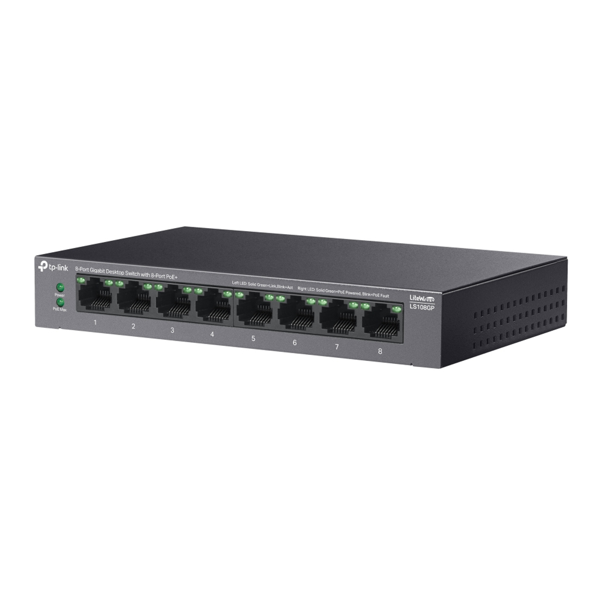 8-Port Gigabit Switch with 8-Port PoE+