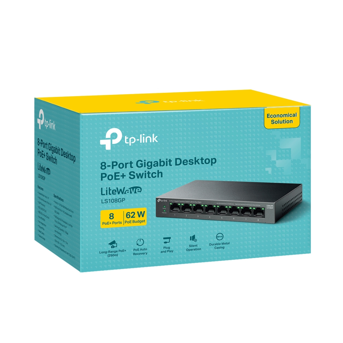8-Port Gigabit Switch with 8-Port PoE+