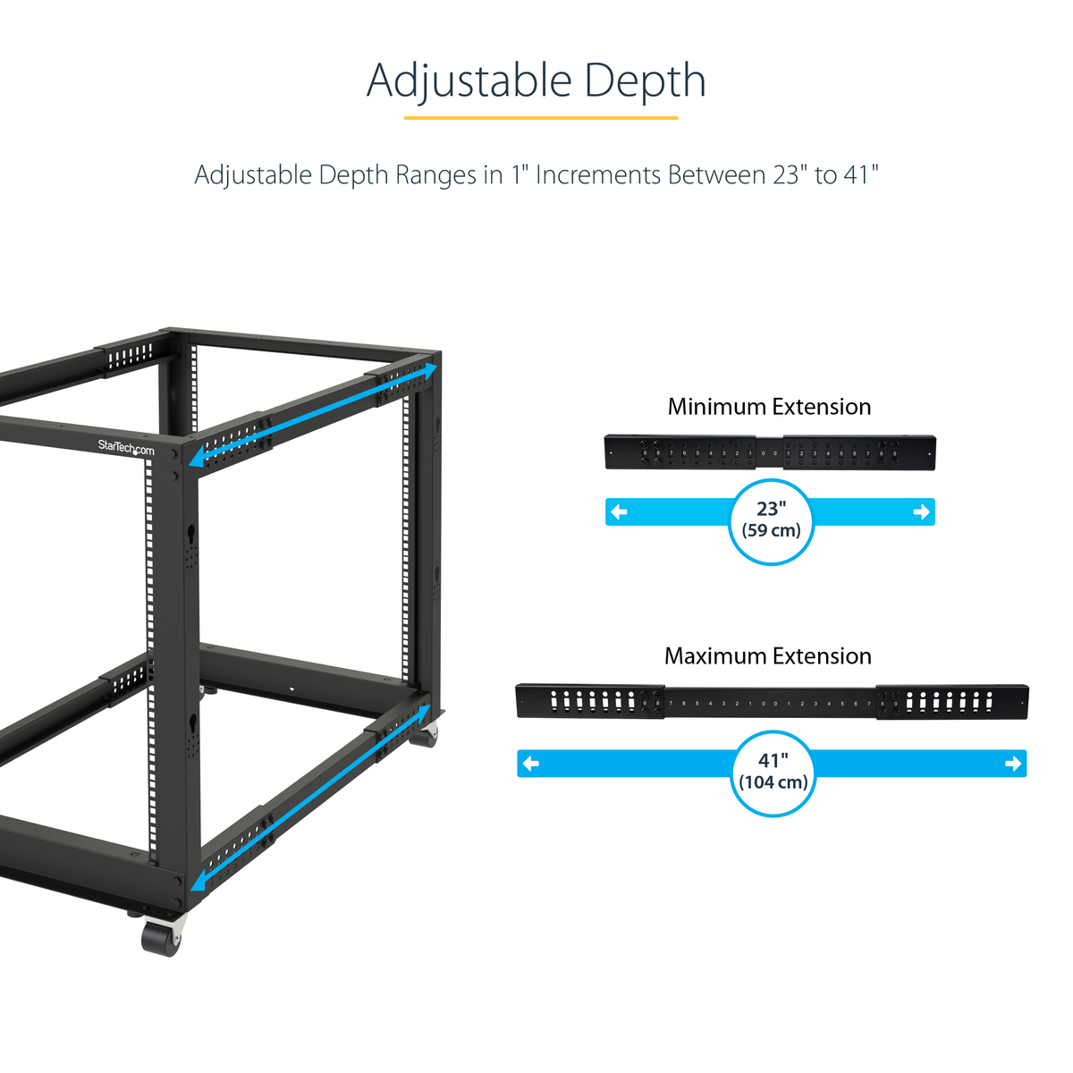 12U Adjustable Open Frame 4 Post Rack