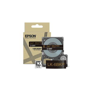 Epson, 6BKP Gold on Metallic Black Tape 24mm