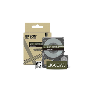 Epson, 6QWJ White on Matte Khaki Tape 24mm