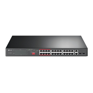 TP-Link, 24-Port 10/100 + 2P Gigabit PoE+ Switch