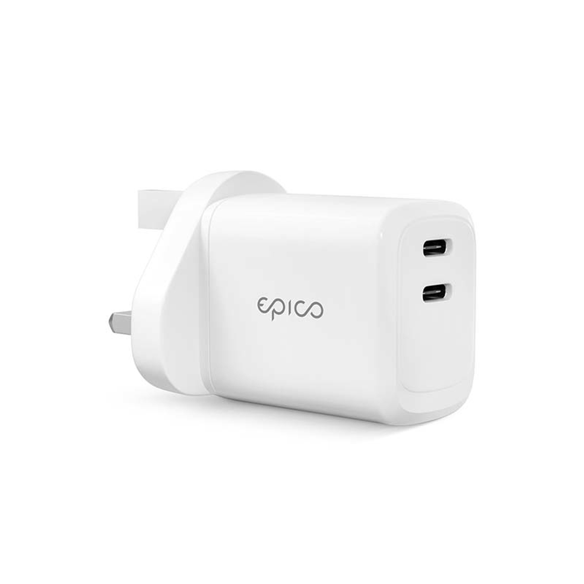 45w Dual USB-C UK Plug - White