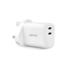 45w Dual USB-C UK Plug - White