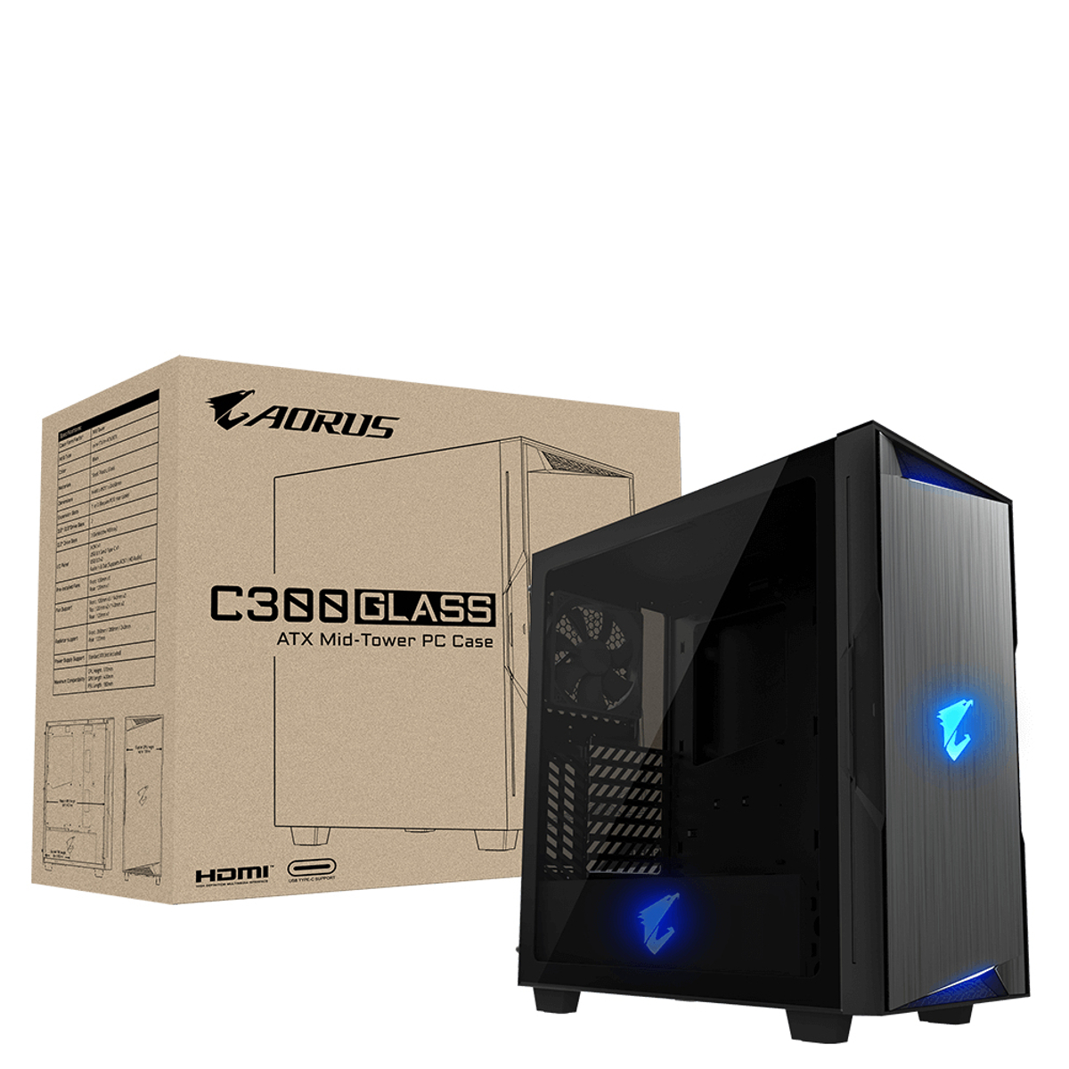 CASE ATX AC300G AORUS BLACK