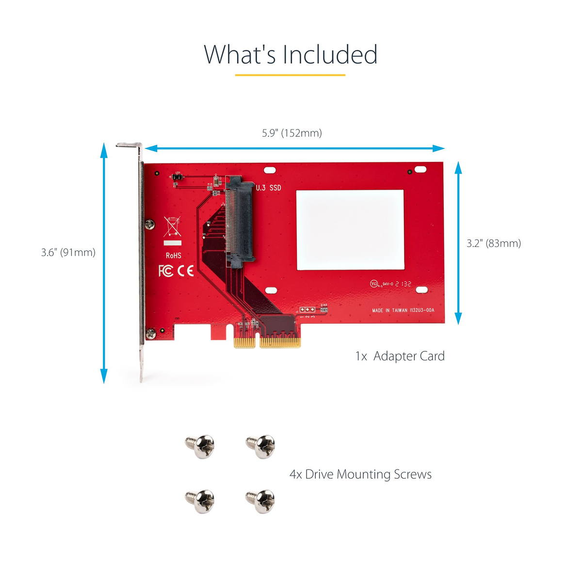 U.3 to PCIe Adapter Card For U.3 SSDs