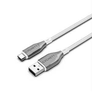 Armoured USB-C USB-A 2.0 Cable White 1m