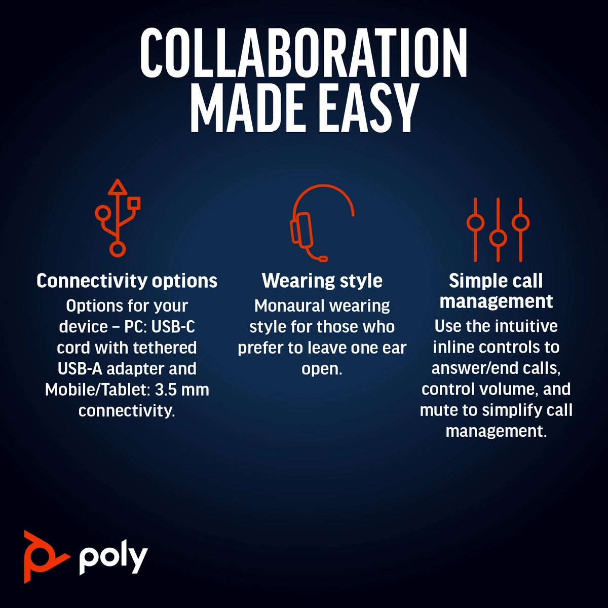 Poly BW 5210 USB-C HS +3.5mmP +USB-C/A