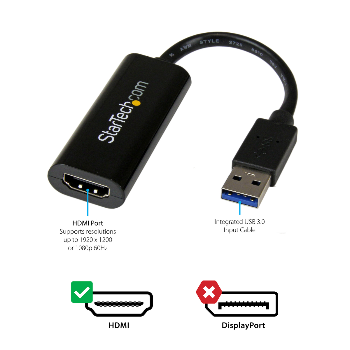 Slim USB 3.0-HDMI Ext Video Card Adapter