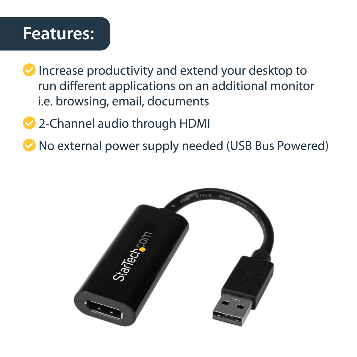 Slim USB 3.0-HDMI Ext Video Card Adapter